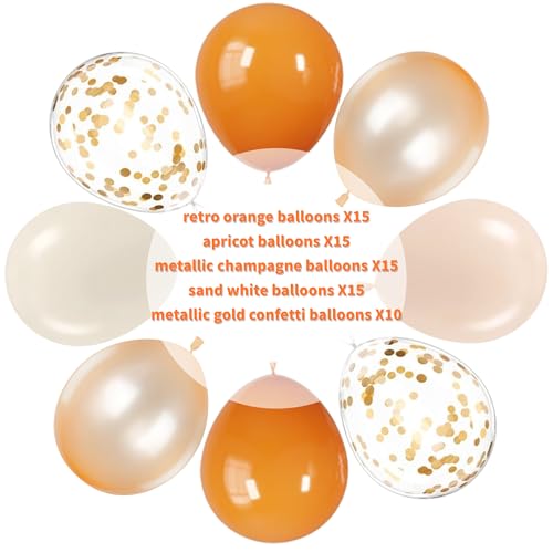 Image of Orange and Sand White Balloons, 70-pack Orange Balloons for Party
