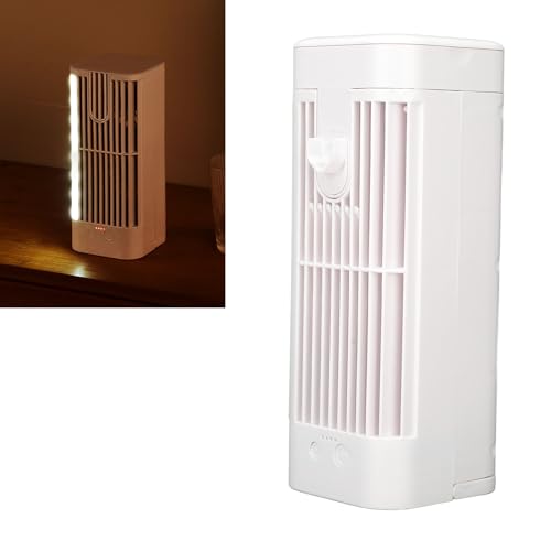 2024 Ventilador de Aire Acondicionado Portátil Actualizado, Tanque de Agua de 120 Ml, Enfriador de Aire de Escritorio con Luz Nocturna, 3 Velocidades, Multifunción, Eficiente y