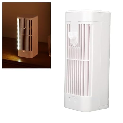 2024 Ventilador de Aire Acondicionado Portátil Actualizado, Tanque de Agua de 120 Ml, Enfriador de Aire de Escritorio con Luz Nocturna, 3 Velocidades, Multifunción, Eficiente y