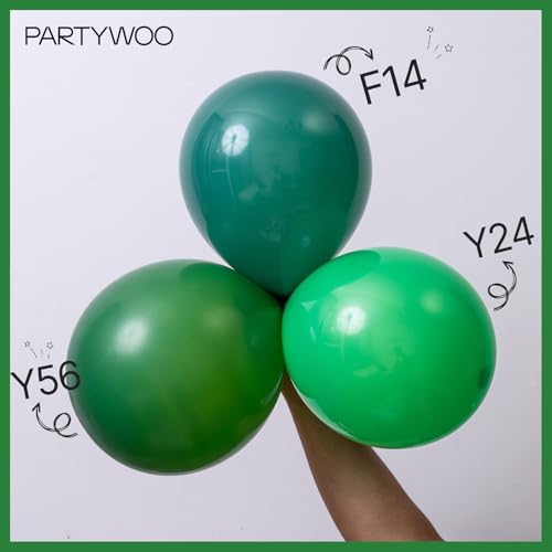 Image of PartyWoo Dark Green Balloons 50pcs Emerald Hunter Forest Green Boho Neutral
