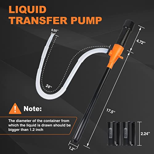 Portable Transfer Pump Battery Operated Electric Siphon Pump For Gas Fuel Diesel Transfer 3.5Gpm Flow Oil Extractor - Ideal Gasoline Transfer Pump Easy To Use Hand Fuel Pump #TOP2