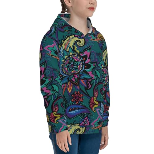Oriental Paisley Kids Pullover Hoodies Boys Sweatshirts Girls Athletic Clothes with Pocket3