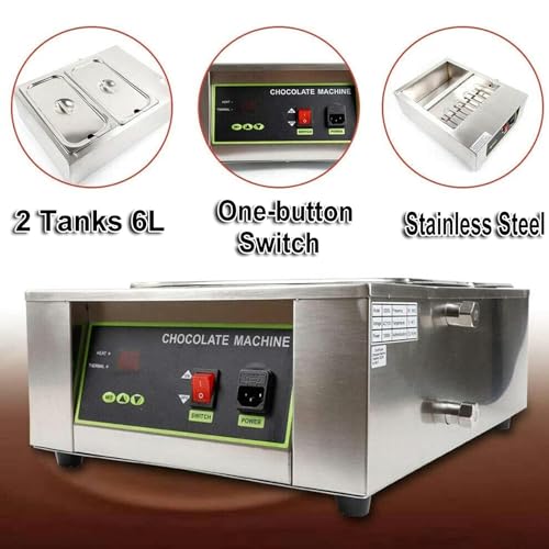 Chocolate Tempering Melter eléctrico 1500W con 2 tanques 8L acero inox miniatura 2