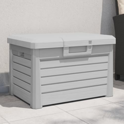 Genérico Baúl para Cojines Polipropileno Gris 73x50,5x46,5 cm, Cajas de almacenaje para Exteriores Gris,366601