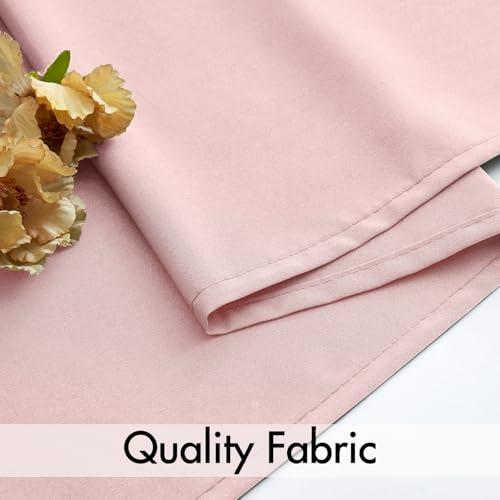 Image of MIULEE Light Pink Semi Sheer Privacy Curtains Drapes 2 Panels 52W x 63L | Semi sheer privacy, non-see-through, light filtering, fits kitchen, bathroom, bedroom