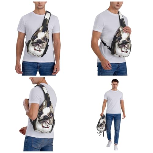 Bolso cruzado deportivo negro para hombre y mujer miniatura 7