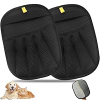 Pet Hair Removal Gloves, 2 PCS Reusable Pet Hair Removal Glove, Double-Sided Electrostatic Hair Remover Glove for Dogs & Cats for Couch, Furniture, Carpet, Curtain, Clothes (2 PCS)