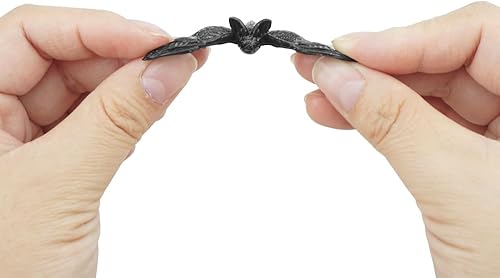 Miniatura 4 de SaktopDeco Murciélagos negros para decoración de Halloween, mini murciélago 3D, juguete de plástico para fiesta, murciélagos artificiales para
