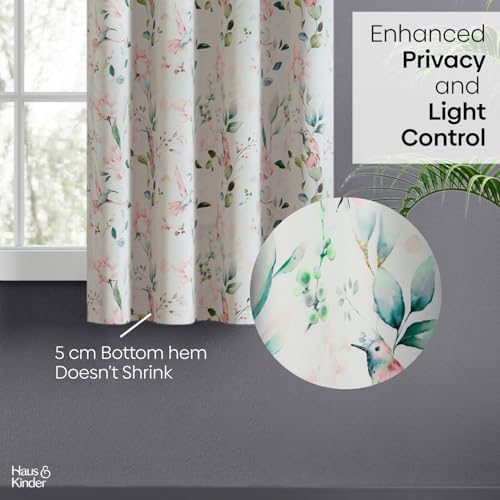 Image of haus & kinder 100% Blackout Window Curtains 5 Feet Long Pack of 1 Window Curtain, 5 Feet Curtain for Window, 100% Room Darkening (Classic Damask, 130 X 152 CM)