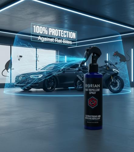Image of RORIAN Rat Repellent Spray for Cars, Natural Mint Scent Engine Bay Protection, Non-Toxic Rodent Deterrent, Cruelty-Free & No-Kill Solution (200ml)