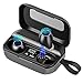 Auricolari Bluetooth wireless,ssouwao Cuffie wireless in Ear,Auricolari Bluetooth 5.0, 120 ore di riproduzione e display LED, IPX7 Impermeabile Smart Touch Control Ricarica USB C con sport/lavoro