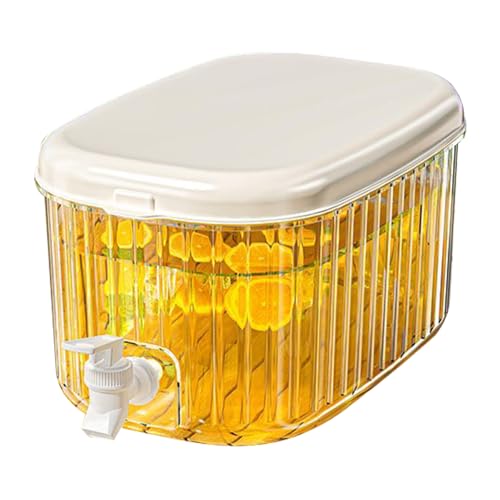 Jarra de agua – Contenedor de bebidas de polipropileno | Dispensador filtrado de 5,5 l de gran capacidad | Ideal para cerveza fría, té de frutas y almacenamiento de zumos, perfecto para el frigorífico
