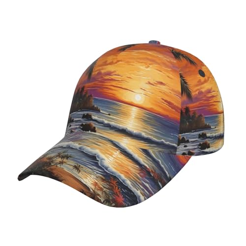 Casquette de baseball pour course à pied et sports de plein air avec motif palmier