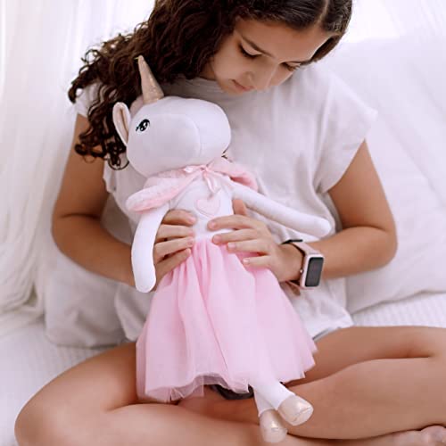 Unicorn Stuffed Animal For Girls - Plush Toy Doll, Furry Bag, Fluffy Dress, 2 Tutu Skirts, Shawl, Wings - Adorable Doll Set For 3 4 5 Year Old Girl - Gift For Little Girl, Birthday, Christmas Age 3-9 #TOP5
