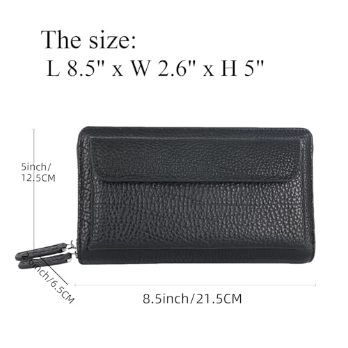 Men Clutch Bags Genuine Leather Double Zipper Wallet Large Capacity Purse Business Card Organizer Handbag Travel Bag2