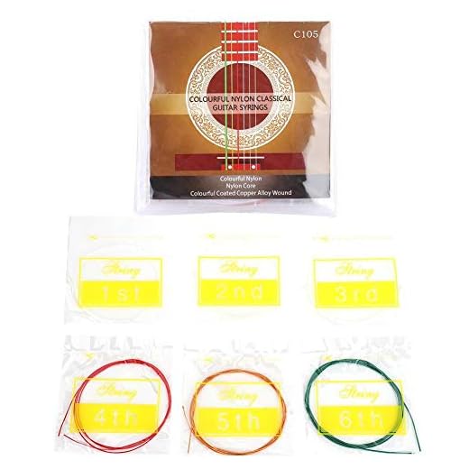 Color Guitar String 6pcs/Set Nylon Classical Strings Standard Tension for Acoustic Guitar Replacement
