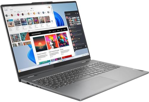 Image of Lenovo IdeaPad 5 2-in-1 with AMD Ryzen 7 8845HS Processor, 16 inch WUXGA Touchscreen Display, 16GB LPDDR5X RAM, 1TB SSD, Digital Pen, Backlit KYB, FP Reader, and Win 11 Home