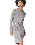marken abendkleider second hand Midilänge Amazon-Marke: find. Kleid Damen mit Knotendetail langen Ärmeln, Grau (Grey Marl), 36, Label: S