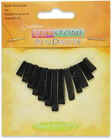 Expo International 6 Packs of Black Stone Fan Pendant Pack of 13 Jewelry Beads