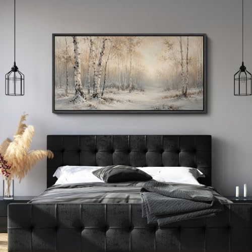 Image of MUDECOR Extra Large Framed Canvas Print Wall Art Birch Art for Living Room
