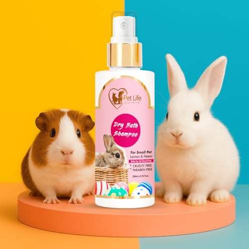 Image of PETLIFE Organic Dry Bath Shampoo For Small Pets, Rabbits & Kitten|Dry /Waterless /Spray Rabbits & Small Pet Shampoo|Made With Natural Ingredients For A Cleaner, Smoother & Shinier Coat 200 Milliliter