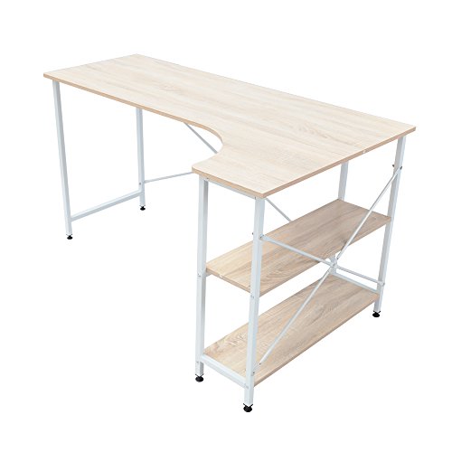 UNE BONNE(ウネボネ) L字デスク PCデスク 学習机 作業机 木製 北欧風 収納 幅140cm 右棚_オーク UNE BONNE(ウネボネ) L字デスク PCデスク 学習机 作業机 木製 北欧風 収納 幅140cm 右棚_オーク