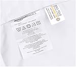 Amazon Basics Ensemble de housses de duvet en microfibre à rayures Deluxe - Plein ou Reine, Blanc brillant