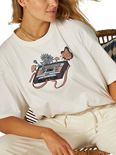 Lee Women's Boxy Crop Graphic T-Shirt, Tofu Cassette, Large #TOP3