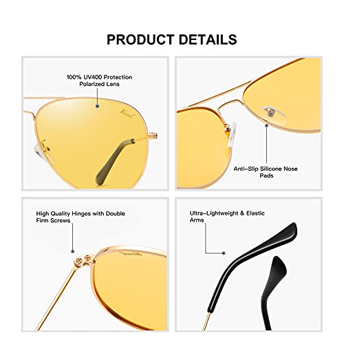 Image of Aviator Sunglasses for Men Women, Polarized Mirrored UV400 Lenses, Lightweight & Classic for Driving & Outdoors