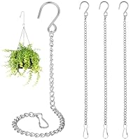 4 Stück Blumenampel Ketten zum Aufhängen, Blumenampel Hängend Außen, 25.7cm Korb Halter Kette mit Clips & S-Haken, Hängeampel für Hängepflanztopf, Hängepflanze, Blumentöpfe, Vögel, Laternen