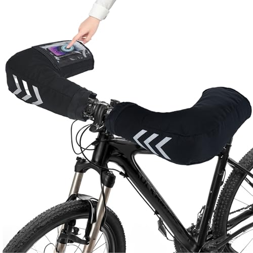 LYtech Guantes Manillar de Bicicleta Pantallas Táctiles Motocicleta Manoplas Manillar Manillar de Bicicleta de Invierno Guantes Viento Guantes Calentadores Guantes de Manillar de MTB Invierno Regalo