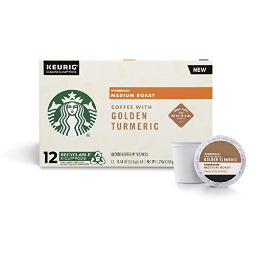 Starbucks Medium Roast K-Cup Coffee Pods with Golden Turmeric  for Keurig Brewers  4 boxes (48 pods total)