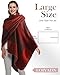 Loiyadn Shawl Wraps for Women - Open Front Ponchos for Women Oversized Pashmina Fashionable Versatile Womens Shawl for Fall Winter, Red Plaid