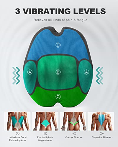 Foamula Vibrating Lumbar Support Pillow, Back Support Pillow With Vibrating Motors For Back Pain Relief, Ergonomic Design With Adjustable Strap For Home Office Chair, Gaming Chair, Car Seat, Plane #TOP1