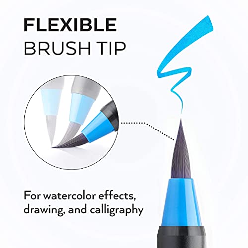 Arteza Markers, Water Brush Pens And Mixed Media Sketch Pad Bundle, Drawing Art Supplies For Artist, Hobby Painters & Beginners #TOP1