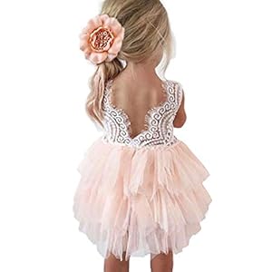 Topmaker Backless A-line Lace Back Flower Girl Dress