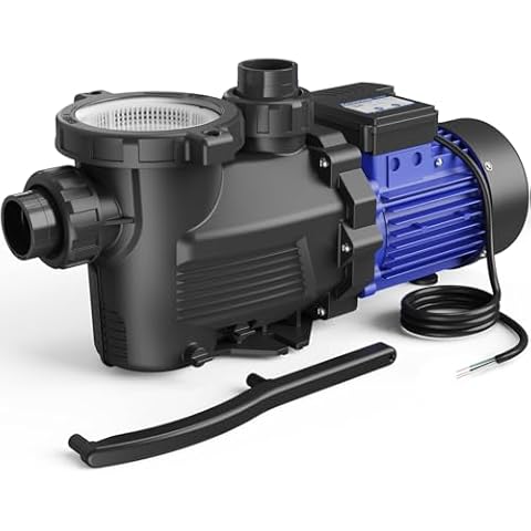 AQUASTRONG In/Above Ground Pool Pump, 1.5 HP Single Speed, 220V, with High Flow 8100GPH, Powerful Self Primming Swimming Pool Pumps with Filter Basket Cover