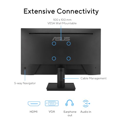 Image of ASUS VA27EHF2 27 inch 1080P FHD 120Hz IPS Computer Monitor, HDMI, VGA, VESA