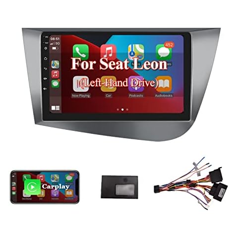Hodozzy Carplay Android Radio Coche para Seat Leon 2005-2012,9 Pulgadas Radio 2 DIN Cover