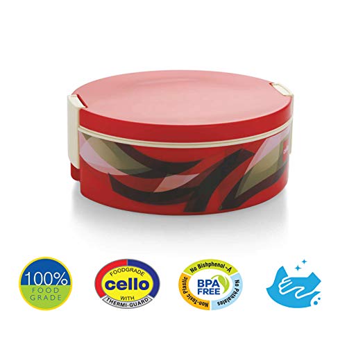 Image of CELLO Prisma Insulated Casserole - 1500ml, 1 Piece, Red, Plastic