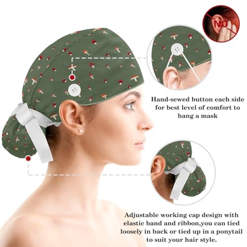Gorro Quirúrgico Ajustable para Mujeres, Estampado Divertido miniatura 3