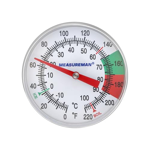 MEASUREMAN Instand Read 2” Dial 0~220℉/℃，Milk Thermometer，Milk Foam，Coffee Drinks Thermometer（2Pack）