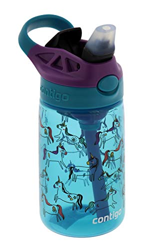 Image of Contigo AUTOSPOUT Camping Hydration Water Bottles, 14oz (Pack of 1), Unicorn