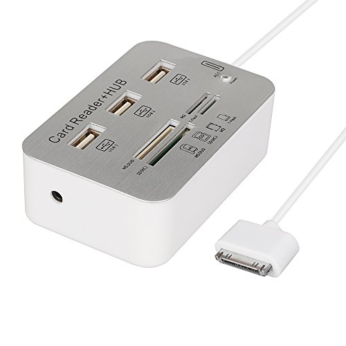 PinPle® 30 Pin to 3 USB 2.0 HUB + SD(HC)/MS/TF/M2 Card Reader - Multifunction Camera Connection Kit for iPad 2 3