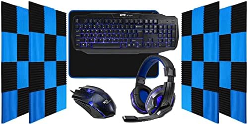 Ritz Gear Gaming Kit (Blue) | 4-in-1 LED Backlight Bundle PC Comb...