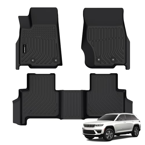 AUXKO All Weather Floor Mats Fit for Jeep Grand Cherokee(WL Include 4xe Not WK2 or WL75) 2022-2025 2026 5 Seat Only TPE Rubber Liners All Season Guard Odorless Anti-Slip Floor Mats