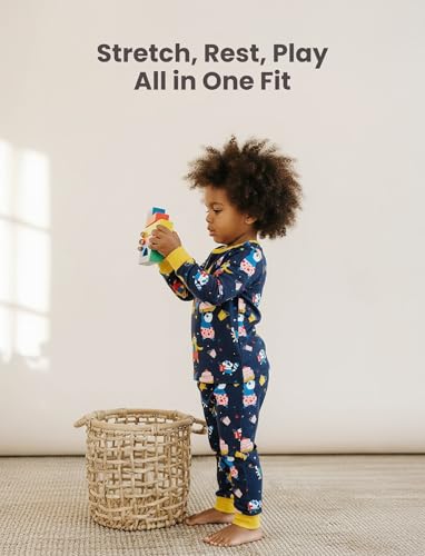 Image of PATPAT Bamboo Viscose Pajama Sets for Toddler Boys & Girls Baby Kids, Ultra-soft Snug fit Pjs Sleepers for Birthday Holiday