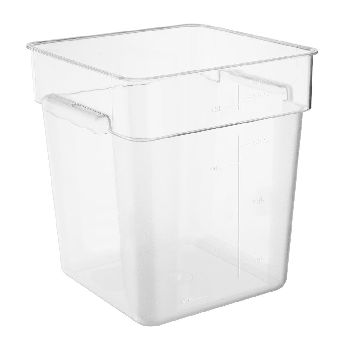 Boîte de rangement carrée incassable Vogue Hygiplas en plastique rigide 15l