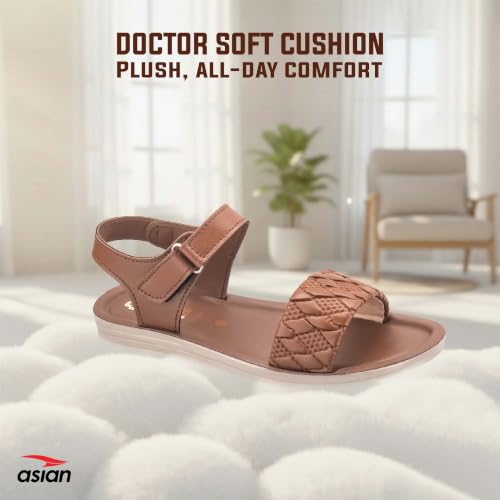 Image of ASIAN CSL-02 Women's Stylish Lightweight Sandals | Soft Cushioned Comfort, Velcro Fit, Fashionable Design for Office, Casual Outings & Daily Use