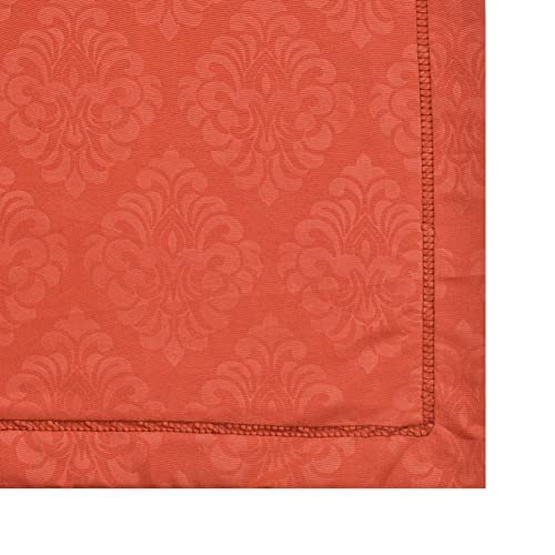 Image of Fitzy 280 TC Fitted bedsheet King Size, Elastic bedsheet, 72x78 inches + 10 inches Drop, with 2 Pillow Covers (Damass Rust, 72 inch x 78 inch)
